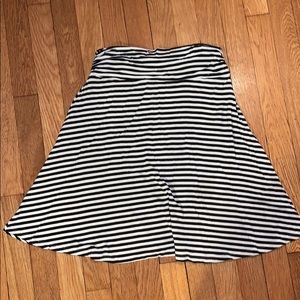 Black and white striped skirt